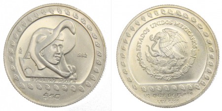 17 euros media onza 1992 Plata 999  